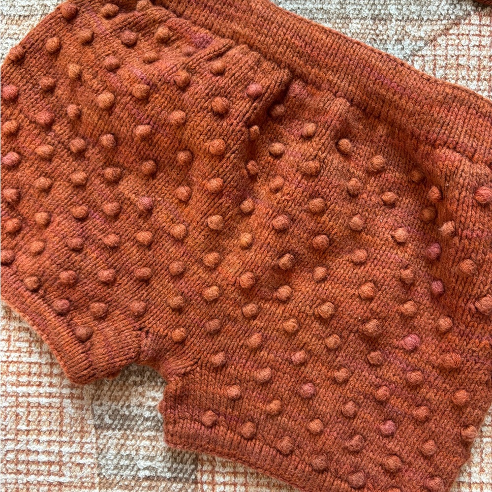 Misha And Puff Rust popcorn knit shorts - Picture 2 of 3